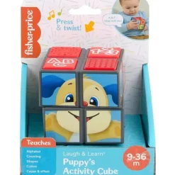 Fisher Price - Laugh &amp; Learn Baby Learning Toy Cubo de atividades para cachorrinhos com luzes e música