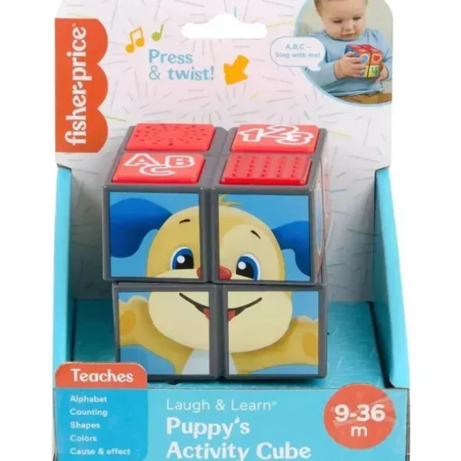 Fisher Price - Laugh &amp; Learn Baby Learning Toy Cubo de atividades para cachorrinhos com luzes e música