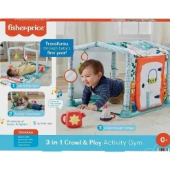 Fisher Price - Playmat 3 em 1 Crawl &amp; Play Activity Gym