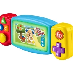Fisher Price - Ria e aprenda brinquedo para bebês e crianças pequenas Twist &amp; Learn Gamer Finja videogame com luzes e música
