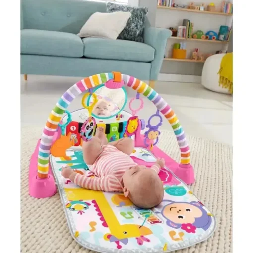 Fisher Price - Tapete de ginástica de piano Kick &amp; Play Deluxe, rosa