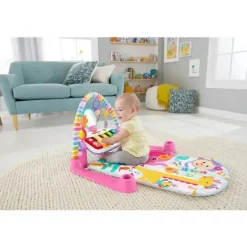 Fisher Price - Tapete de ginástica de piano Kick &amp; Play Deluxe, rosa