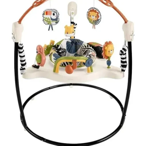 Fisher-Price - Centro de atividades Baby Bouncer Palm Paradise Jumperoo com luzes musicais, sons e brinquedos de desenvolvimento?