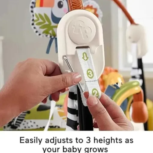 Fisher-Price - Centro de atividades Baby Bouncer Palm Paradise Jumperoo com luzes musicais, sons e brinquedos de desenvolvimento?