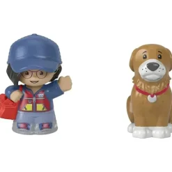 Fisher-Price - Little People, Mail Person Girl And Brown Dog