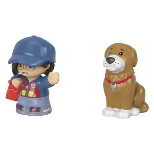 Fisher-Price - Little People, Mail Person Girl And Brown Dog
