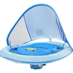 Flutuador Swimways Baby Spring com Canopy Upf 50 em azul