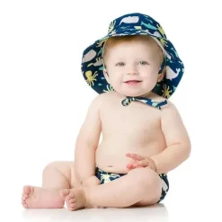 Fralda e chapéu de natação reutilizáveis ​​Bumkins, UPF +50, mar profundo