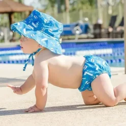 Fralda e chapéu de natação reutilizáveis ​​Bumkins, UPF +50, Ahoy