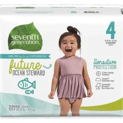 Fraldas de bebê de sétima geração de proteção sensível tamanho 4