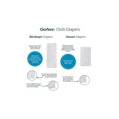 Fraldas de pano branco pré-dobradas Gerber com 10 pacotes