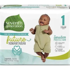 Fraldas para bebês de sétima geração, proteção sensível, tamanho 1
