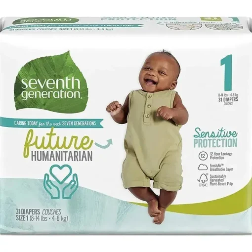 Fraldas para bebês de sétima geração, proteção sensível, tamanho 1