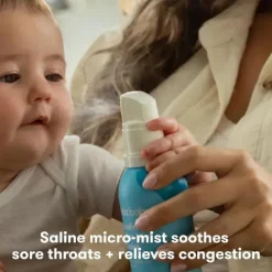 Frida Baby - Inalador nasal NoseFrida Saline Mist, Saline Inhaler acalma nariz entupido e dor de garganta