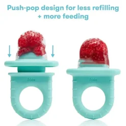 Fridababy - Alimentador Push Pop, Alimentador de Frutas para Bebês, 1 Contagem, Azul-petróleo