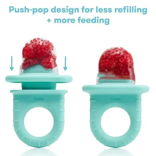 Fridababy - Alimentador Push Pop, Alimentador de Frutas para Bebês, 1 Contagem, Azul-petróleo