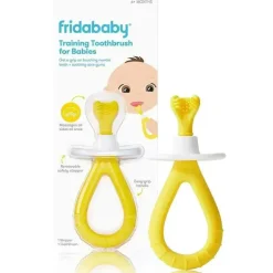 Fridababy - Escova de dentes de treinamento para bebês com cerdas macias de silicone
