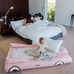 Funboy - Cama e colchão inflável infantil rosa para viagem