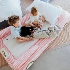Funboy - Cama e colchão inflável infantil rosa para viagem