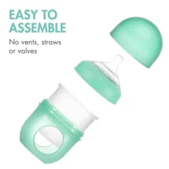 Garrafa de Silicone Boon Nursh 4oz 3Pk, Menta/Cantaloupe/Marinha