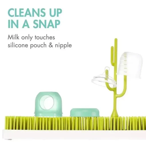 Garrafa de Silicone Boon Nursh 4oz 3Pk, Menta/Cantaloupe/Marinha
