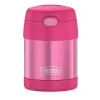 Garrafa térmica - 10 onças. Comida funtainer não licenciada de aço inoxidável, rosa com colher
