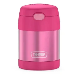 Garrafa térmica - 10 onças. Comida funtainer não licenciada de aço inoxidável, rosa com colher