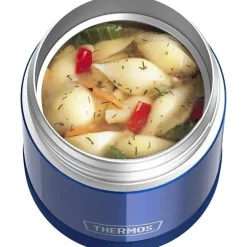 Garrafa térmica - 10 onças. Comida funtainer de aço inoxidável não licenciada, azul com colher