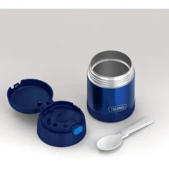Garrafa térmica - 10 onças. Comida funtainer de aço inoxidável não licenciada, azul com colher