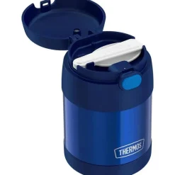 Garrafa térmica - 10 onças. Comida funtainer de aço inoxidável não licenciada, azul com colher