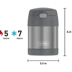 Garrafa térmica - 10 onças. Funtainer de Aço Inoxidável, Cinza