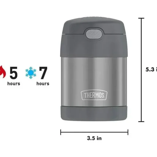 Garrafa térmica - 10 onças. Funtainer de Aço Inoxidável, Cinza