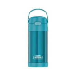 Garrafa térmica - 12 onças. Garrafa de Funtainer® não licenciada de aço inoxidável, azul-petróleo
