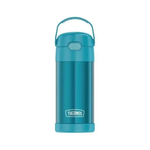 Garrafa térmica - 12 onças. Garrafa de Funtainer® não licenciada de aço inoxidável, azul-petróleo