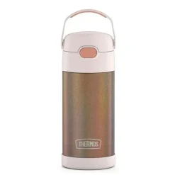 Garrafa térmica - 12 onças. Garrafa Funtainer® não licenciada de aço inoxidável, ouro rosa