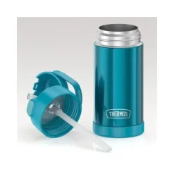 Garrafa térmica - 12 onças. Garrafa de Funtainer® não licenciada de aço inoxidável, azul-petróleo