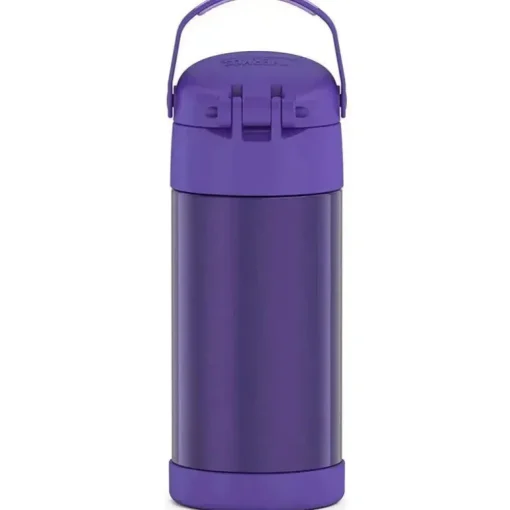 Garrafa térmica - 12 onças. Garrafa de Funtainer® não licenciada de aço inoxidável, roxa