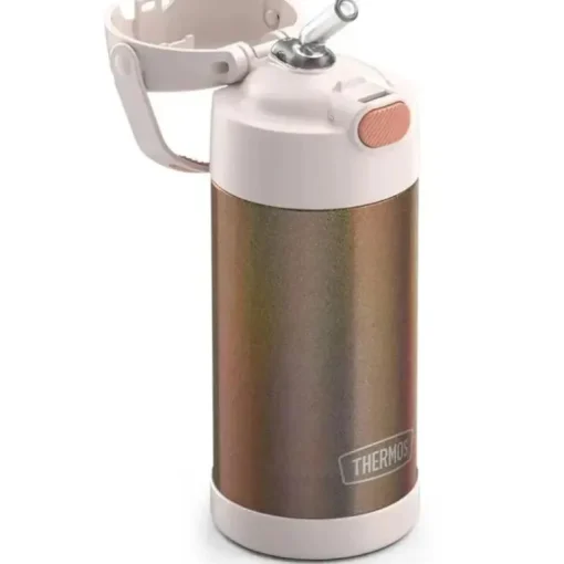 Garrafa térmica - 12 onças. Garrafa Funtainer® não licenciada de aço inoxidável, ouro rosa