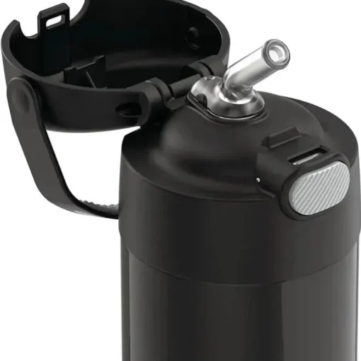 Garrafa térmica - 12 onças. Garrafa funtainer de aço inoxidável, preto fosco