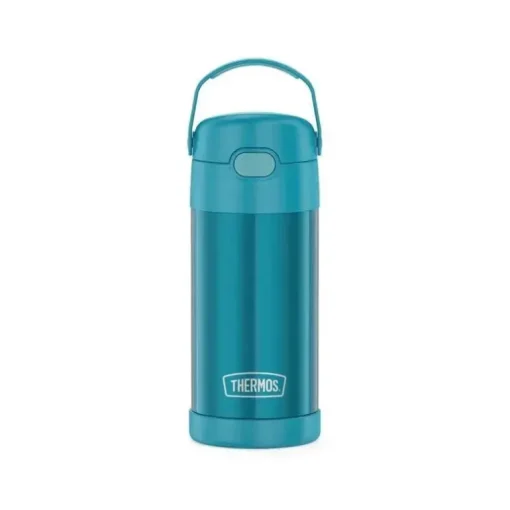 Garrafa térmica - 12 onças. Garrafa de Funtainer® não licenciada de aço inoxidável, azul-petróleo