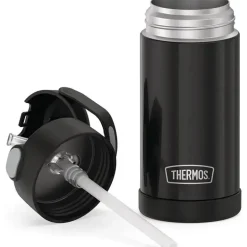 Garrafa térmica - 12 onças. Garrafa funtainer de aço inoxidável, preto fosco