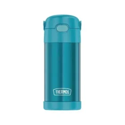 Garrafa térmica - 12 onças. Garrafa de Funtainer® não licenciada de aço inoxidável, azul-petróleo