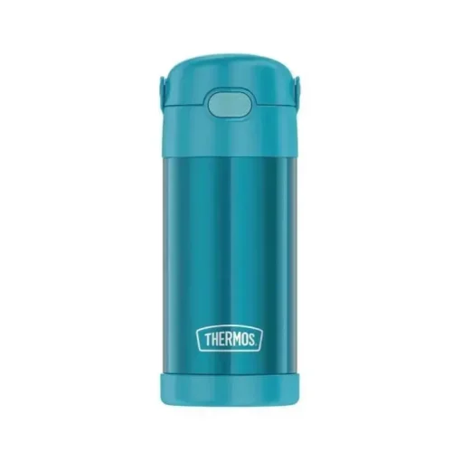 Garrafa térmica - 12 onças. Garrafa de Funtainer® não licenciada de aço inoxidável, azul-petróleo