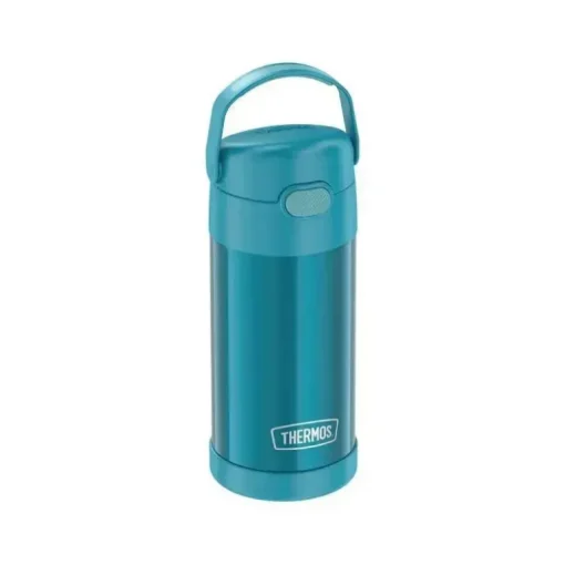 Garrafa térmica - 12 onças. Garrafa de Funtainer® não licenciada de aço inoxidável, azul-petróleo