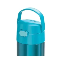 Garrafa térmica - 12 onças. Garrafa de Funtainer® não licenciada de aço inoxidável, azul-petróleo