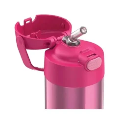 Garrafa térmica - 12 onças. Garrafa de Funtainer® não licenciada de aço inoxidável, rosa
