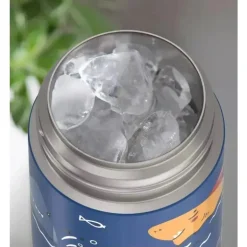 Garrafa térmica - 12 onças. Garrafa Funtainer® não licenciada de aço inoxidável, tubarões