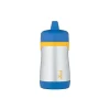 Garrafa térmica - copo com canudinho de aço inoxidável Foogo, amarelo/azul, 10 onças