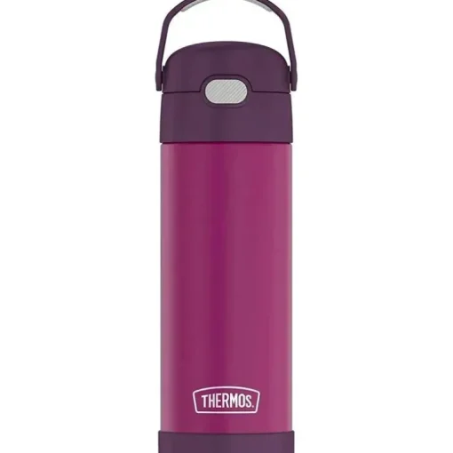 Garrafa térmica - Funtainer 16 onças de aço inoxidável com isolamento a vácuo, vermelho violeta