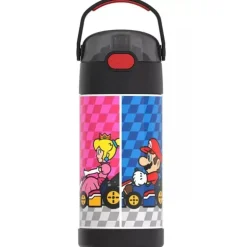 Garrafa térmica - garrafa de água isolada de aço inoxidável Mario Kart